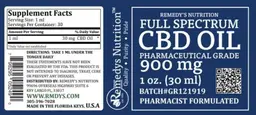 Label for Full Spectrum CBD Oil 900 mg