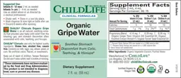 Label for Organic Gripe Water