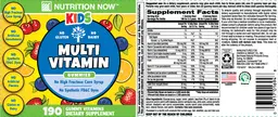 Label for Kids Multivitamin Gummies
