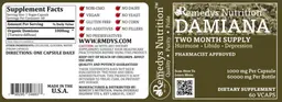 Label for Damiana 1000 mg