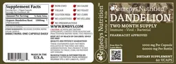 Label for Dandelion 1000 mg