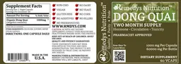 Label for Dong Quai 1000 mg