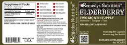 Label for Elderberry 1000 mg