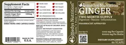 Label for Ginger 1000 mg