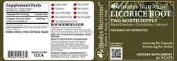 Label for Licorice Root 1000 mg