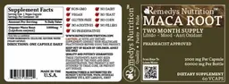 Label for Maca Root 1000 mg