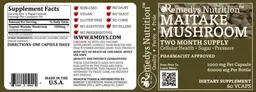 Label for Maitake Mushroom 1000 mg