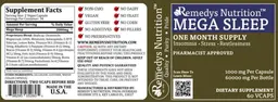 Label for Mega Sleep 1000 mg