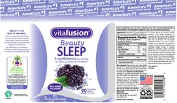 Label for Beauty Sleep Natural Berry Flavor