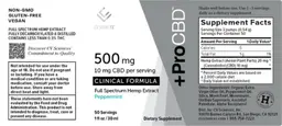 Label for ProCBD Clinical Formula Peppermint 500 mg