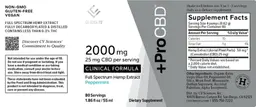 Label for ProCBD Clinical Formula Peppermint 2000 mg