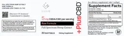 Label for PlusCBD Raw Formula 5 mg