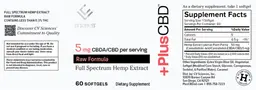 Label for PlusCBD Raw Formula 5 mg