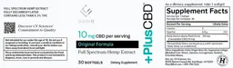 Label for PlusCBD Original Formula 10 mg