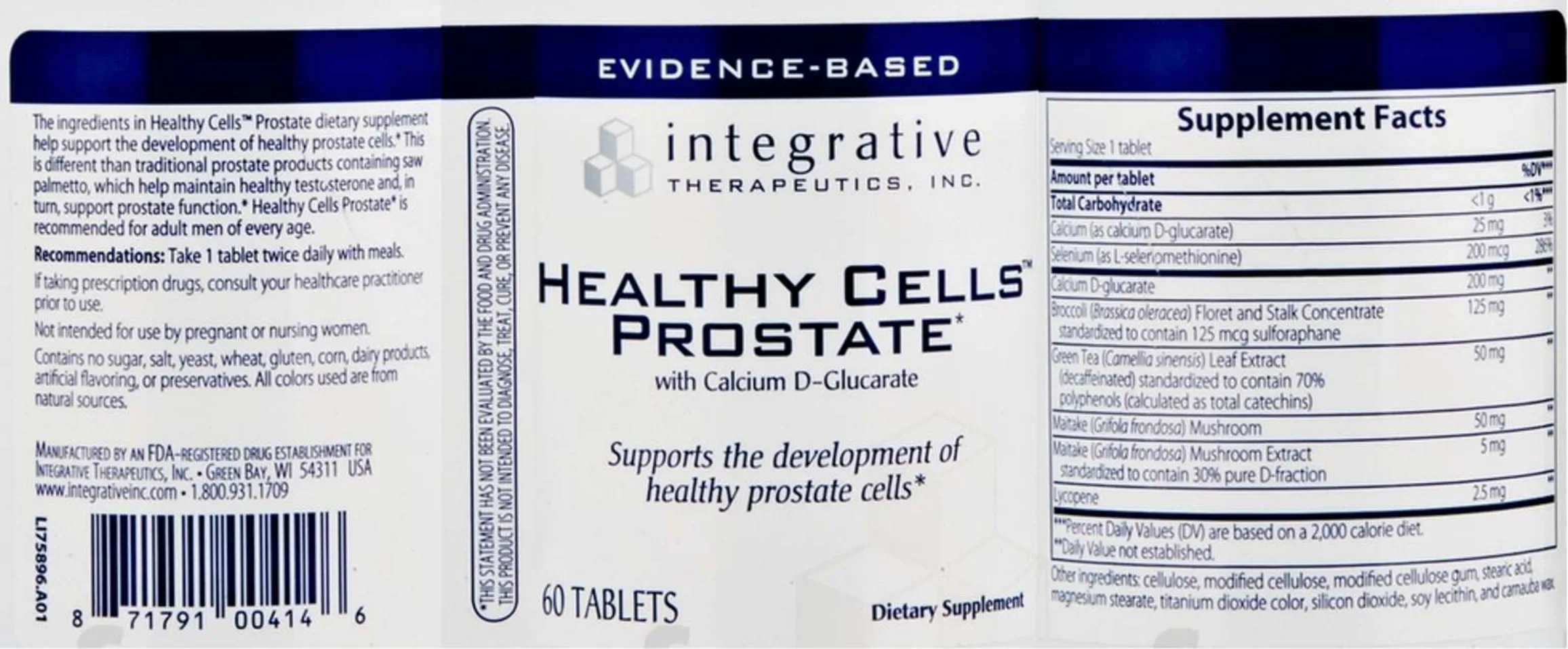 Label for Healthy Cells Prostate With Calcium D-Glucarate