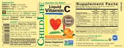Label for Liquid Vitamin C Natural Orange Flavor