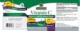 Label for Vitamin C 1,000 mg