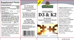 Label for Vitamin D3 25 mcg (1000 IU) & K2 120 mcg
