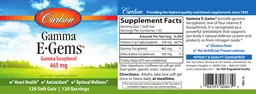 Label for Gamma E-Gems 465 mg