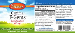 Label for Gamma E-Gems 465 mg