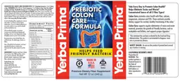 Label for Prebiotic Colon Care Formula