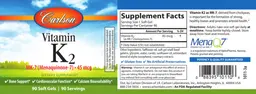 Label for Vitamin K2 MK-7 (Menaquinone-7) 45 mcg