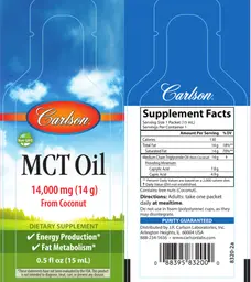 Label for MCT Oil 14,000 mg (14 g)