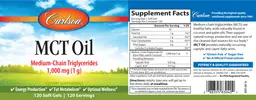 Label for MCT Oil 1,000 mg (1 g)