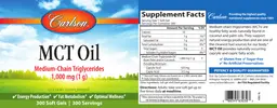 Label for MCT Oil 1,000 mg (1 g)