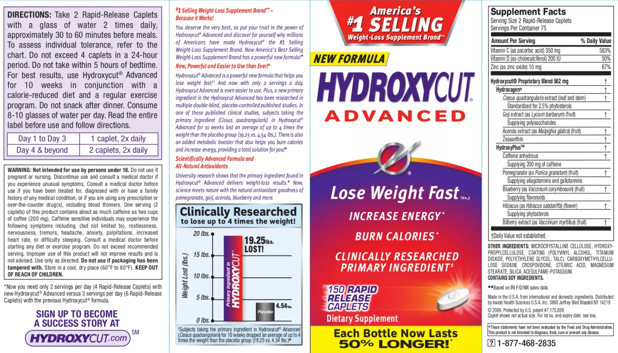 Label for Hydroxycut Advanced