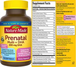 Label for Prenatal Multi + DHA 200 mg