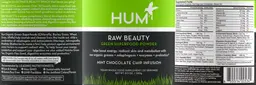 Label for Raw Beauty Mint Chocolate Chip Infusion