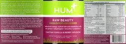 Label for Raw Beauty Tahitian Vanilla & Berry Infusion