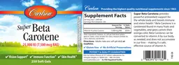 Label for Super Beta Carotene 25,000 IU (7,500 mcg RAE)
