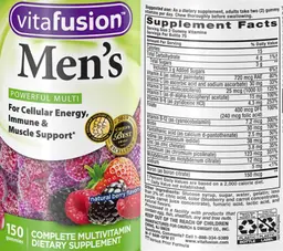 Label for Men's Powerful Multi Natural Berry Flavor