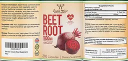 Label for Beet Root 1000 mg