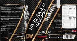 Label for Hit BCAA 4:1:1 + Glutamine Strawberry