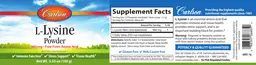 Label for L-Lysine Powder 960 mg