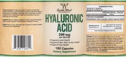 Label for Hyaluronic Acid 200 mg