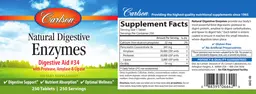 Label for Natural Digestive Enzymes