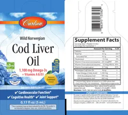 Label for Cod Liver Oil Natural Lemon Flavor