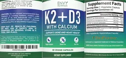 Label for K2 + D3 with Calcium