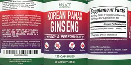 Label for Korean Panax Ginseng