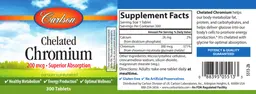 Label for Chelated Chromium 200 mcg