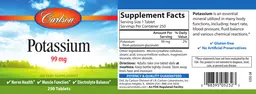 Label for Potassium 99 mg