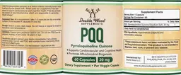Label for PQQ Pyrroloquinoline Quinone 20 mg
