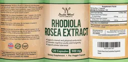Label for Rhodiola Rosea Extract 500 mg
