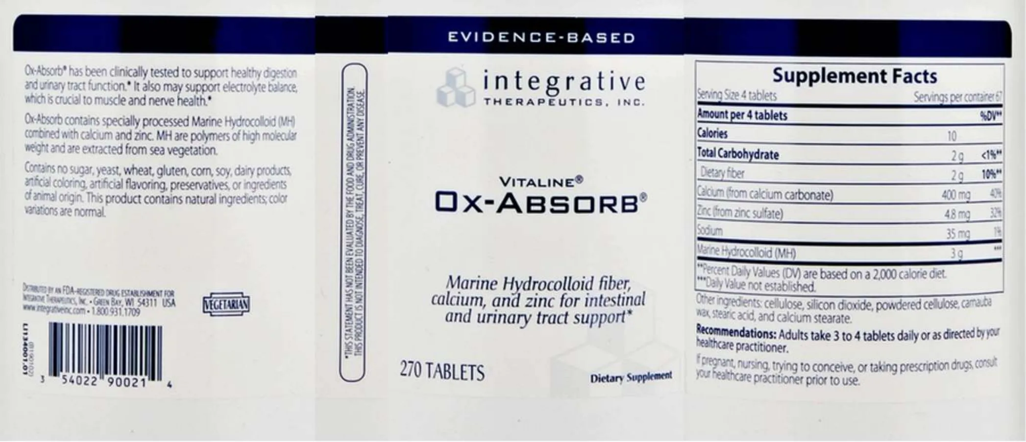 Label for Vitaline Ox-Absorb