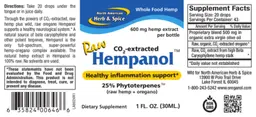 Label for Raw Hempanol