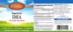 Label for Vegetarian DHA 570 mg